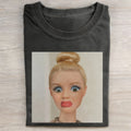 Shocked Expression Print Washed Cotton T-Shirt