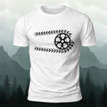 Artistic Cycling Pattern Outdoor Style Skin-Friendly T-Shirt White