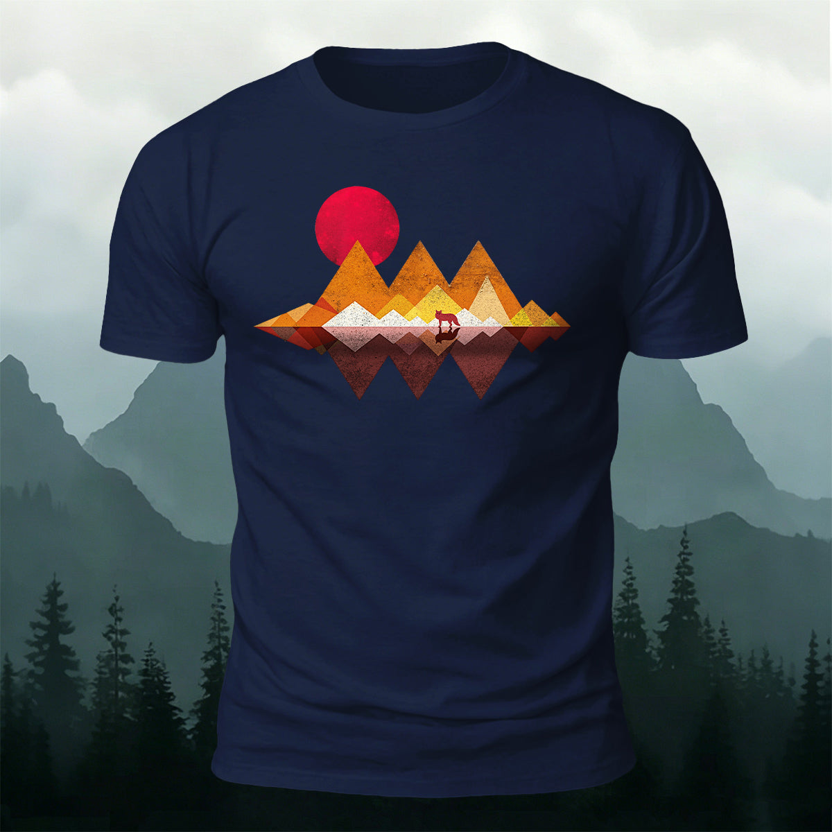 Geometric Mountain Minimalist Natural Breathable T-Shirt