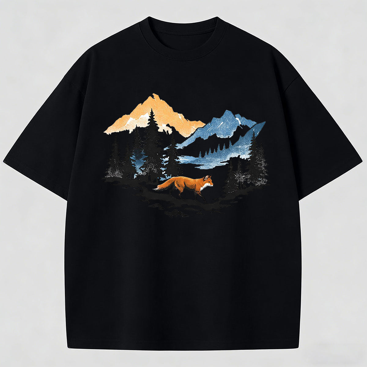 Men's Beautiful Landscape Painting Print Cotton T-Shirt
