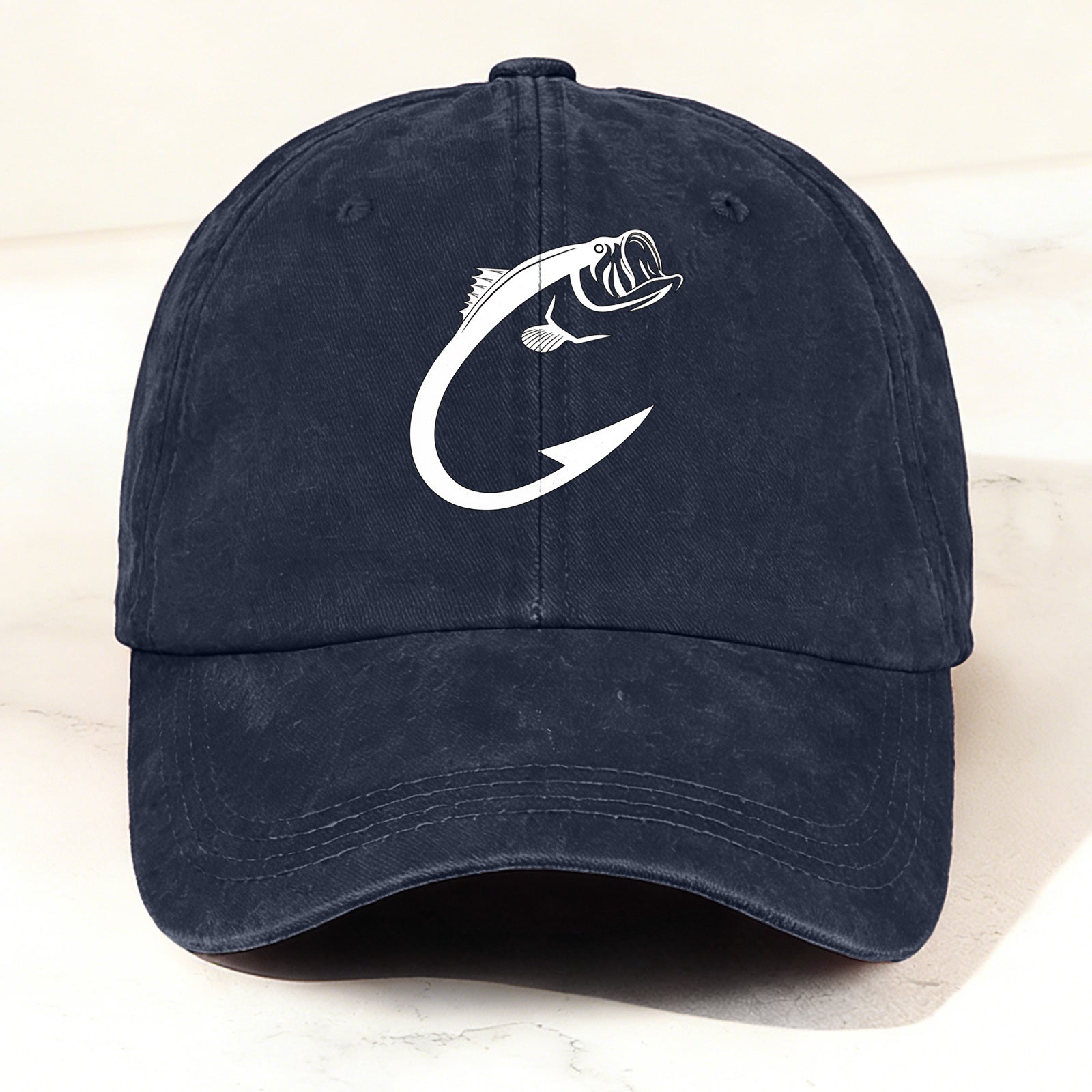 Minimalist Fish Fashion Casual Washed Cotton Cap