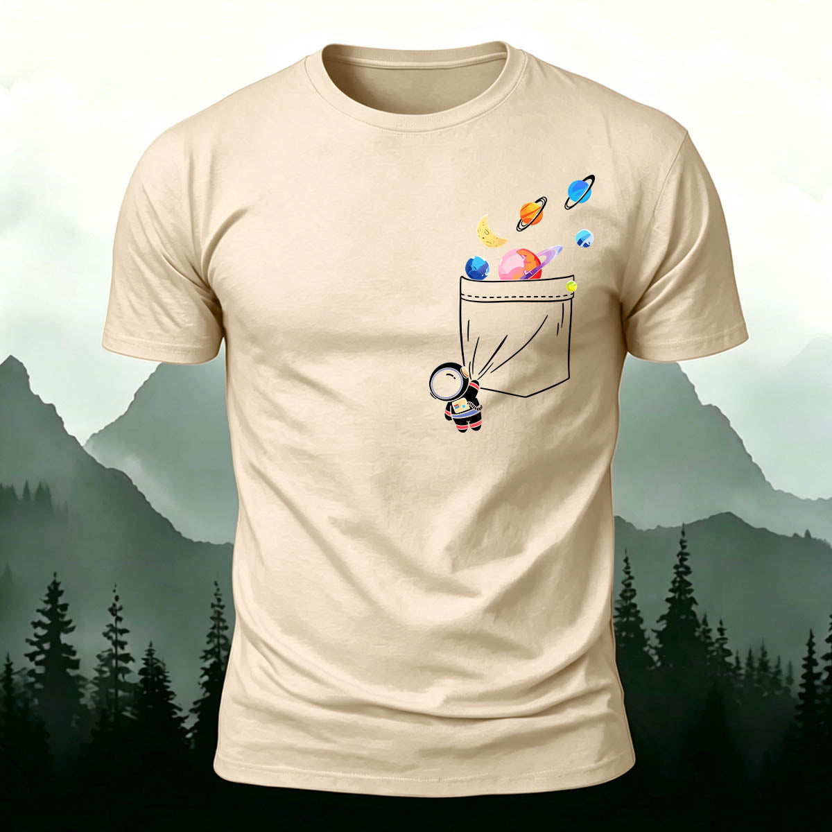 Astronaut Fun Print Premium Cotton Casual T-Shirt