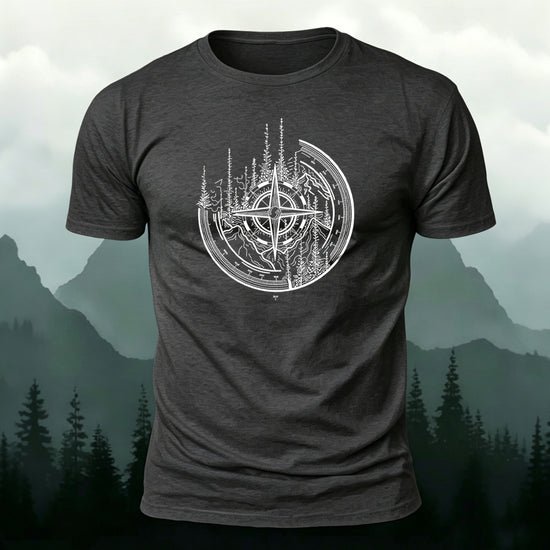 Design-style Pattern Outdoor Trendy Premium Cotton Tee Dark Grey