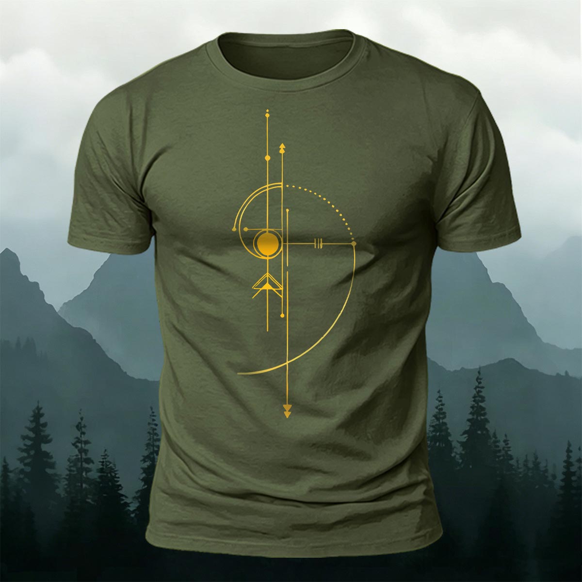 Abstract Geometric Line Casual Breathable Tee