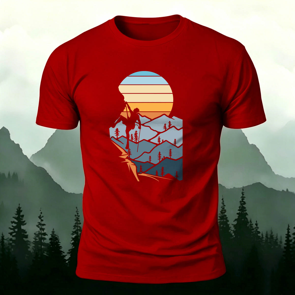 Outdoor Hiking Enthusiasts Adventure Print Cotton Tee