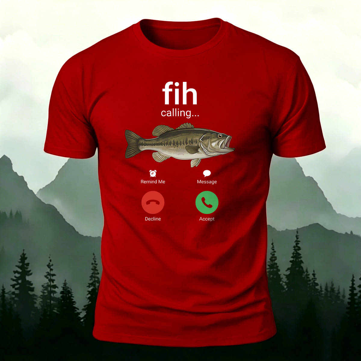 Fun Fishing Phone Casual Breathable T-Shirt