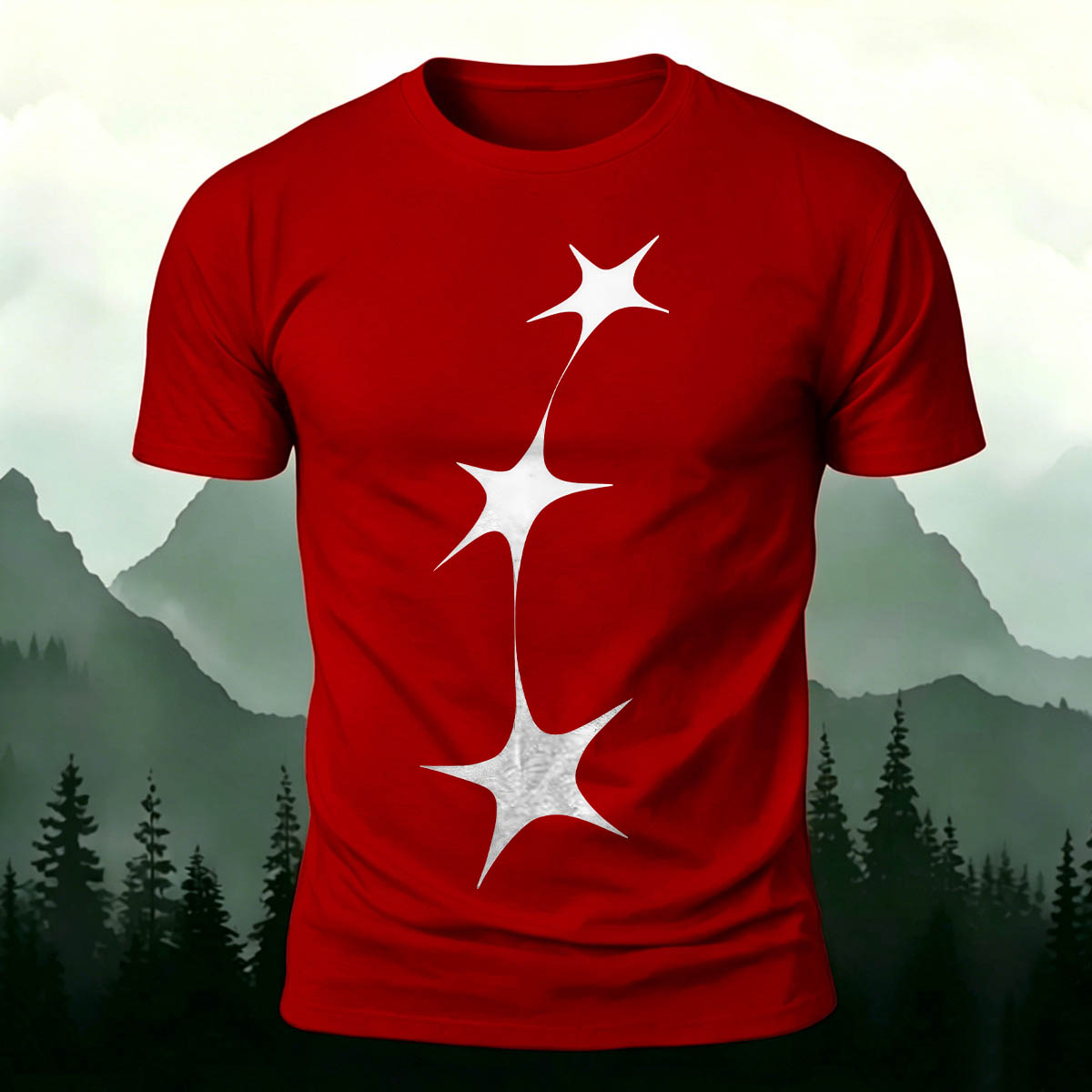 String of Stars Print Versatile Cotton T-Shirt