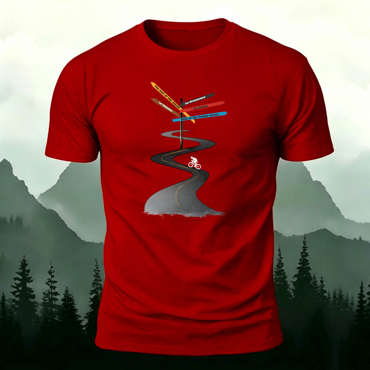Combed Cotton Road Cycling Printed T-Shirt