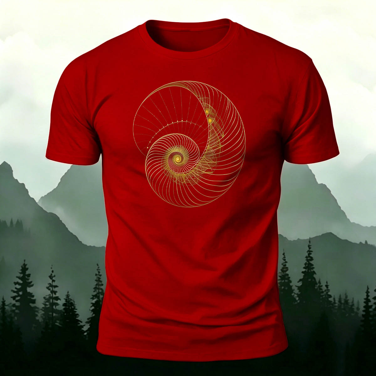 Combed Cotton Spiral-Striped Printed Casual T-Shirt