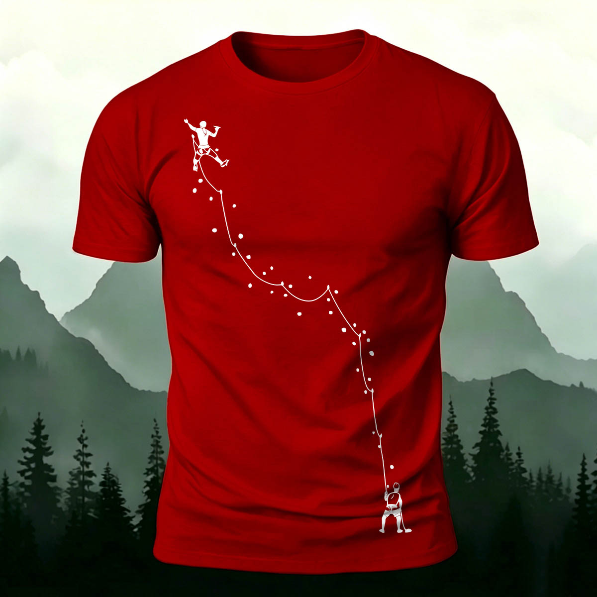 Climbing Route Simple Casual Skin-Friendly T-Shirt
