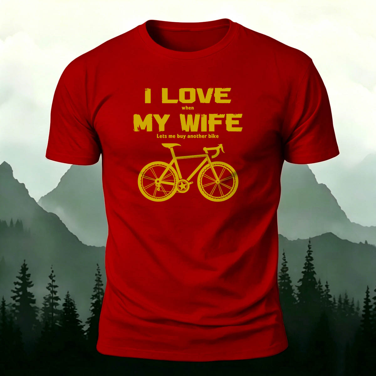 Cotton I Love My Wife Printed Outdoor Cycling T-Shirt