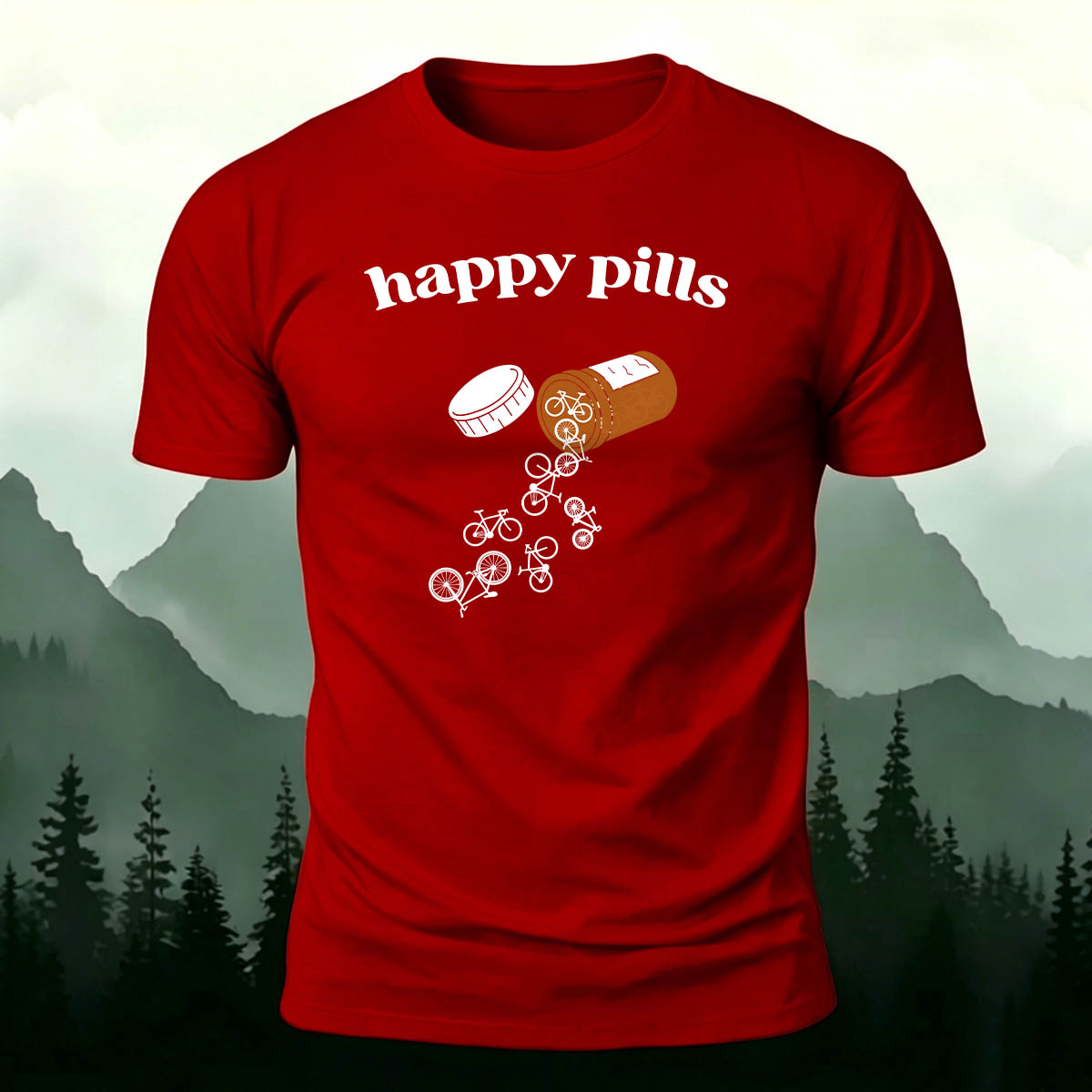 Cotton Happy Pills Printed Outdoor Cycling T-Shirt