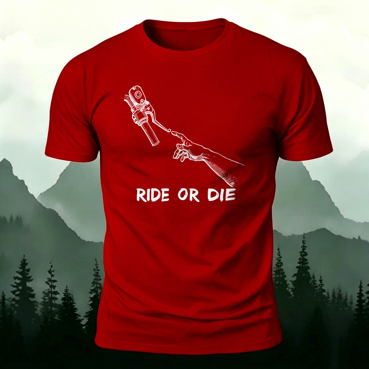 Cotton Ride Or Die Print Outdoor Cycling T-Shirt