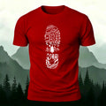 Adventure Snow Footprints Casual Cotton T-Shirt