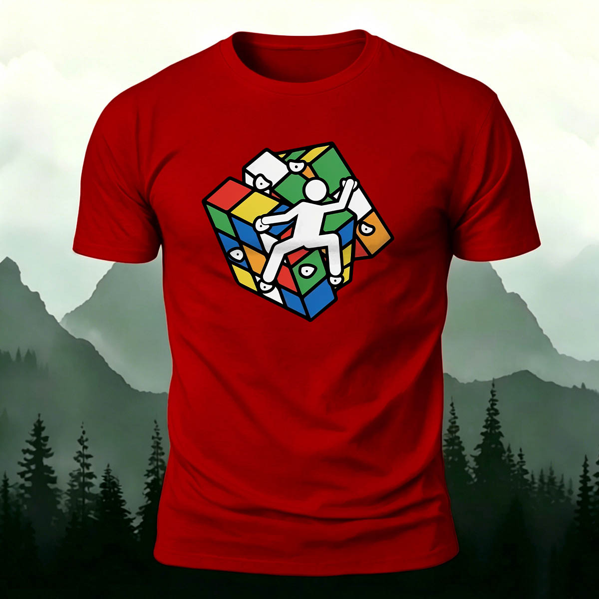 Climbing Cube Simple Casual Breathable T-Shirt