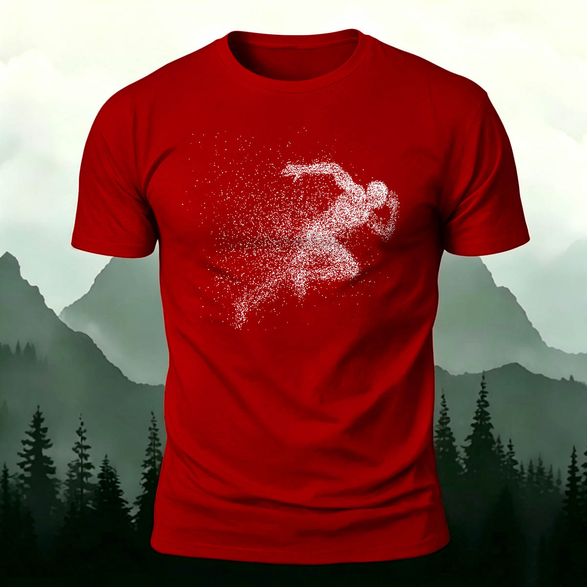 Running Character Print Casual Cotton T-Shirt