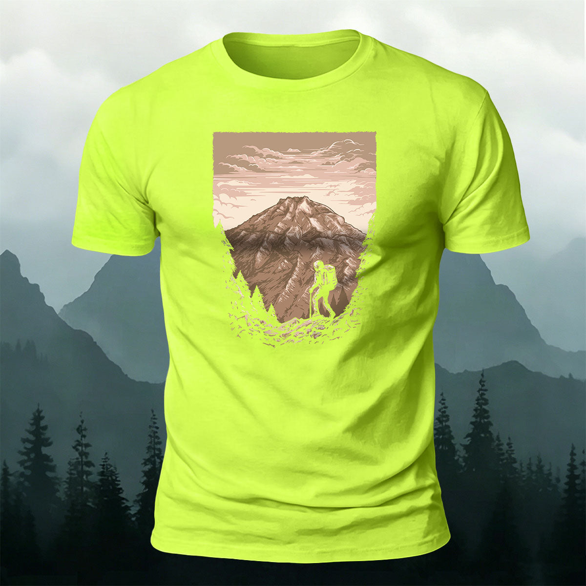 Mountaineer Art Print Casual Cotton T-Shirt