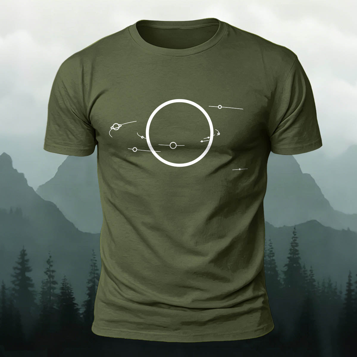 Geometric Space Graphic Casual Premium Cotton Tee