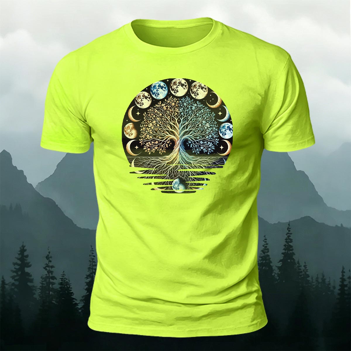 Tech Moon Fashion Print Casual Cotton T-Shirt