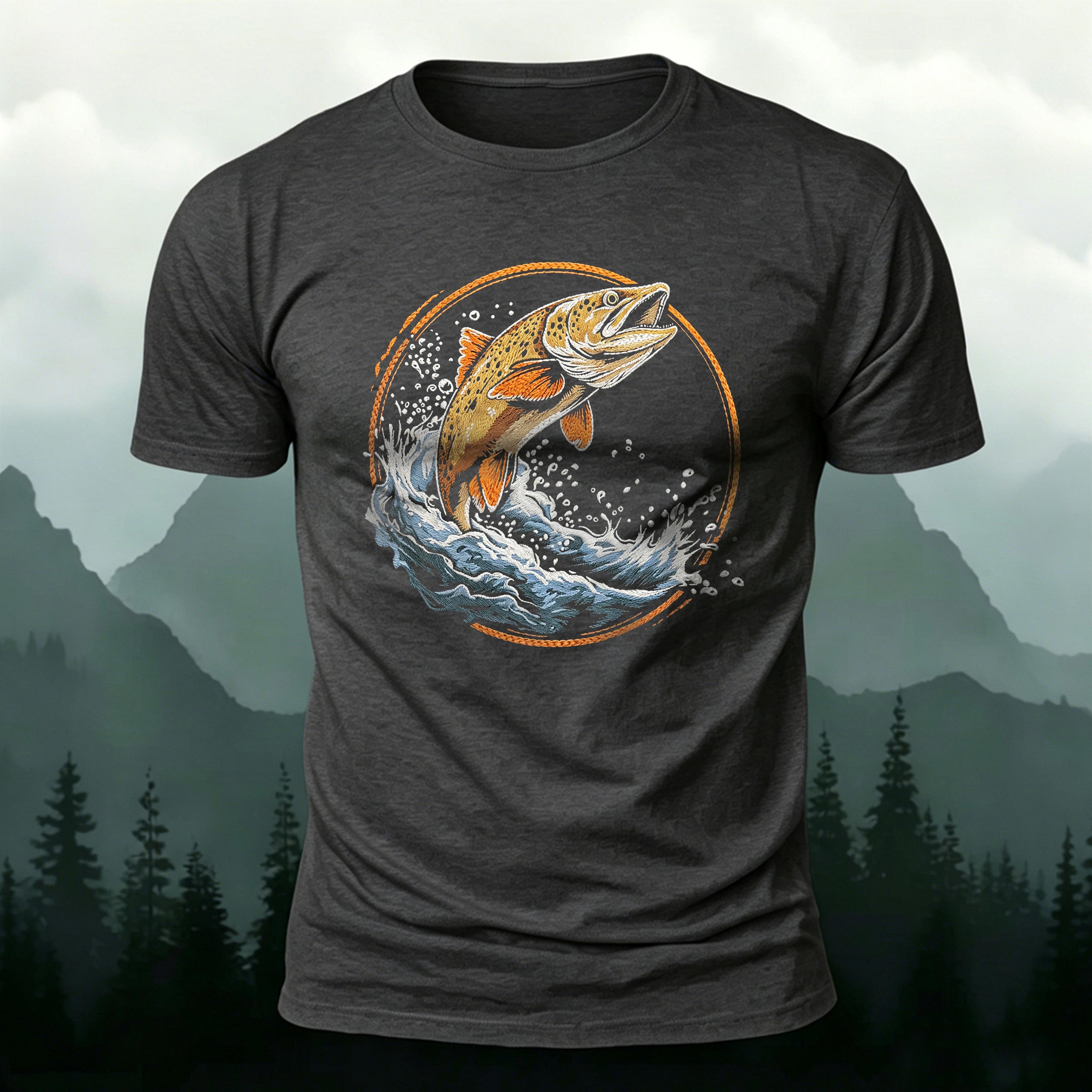 Fish Pattern 3D UV Casual Premium Cotton T-Shirt