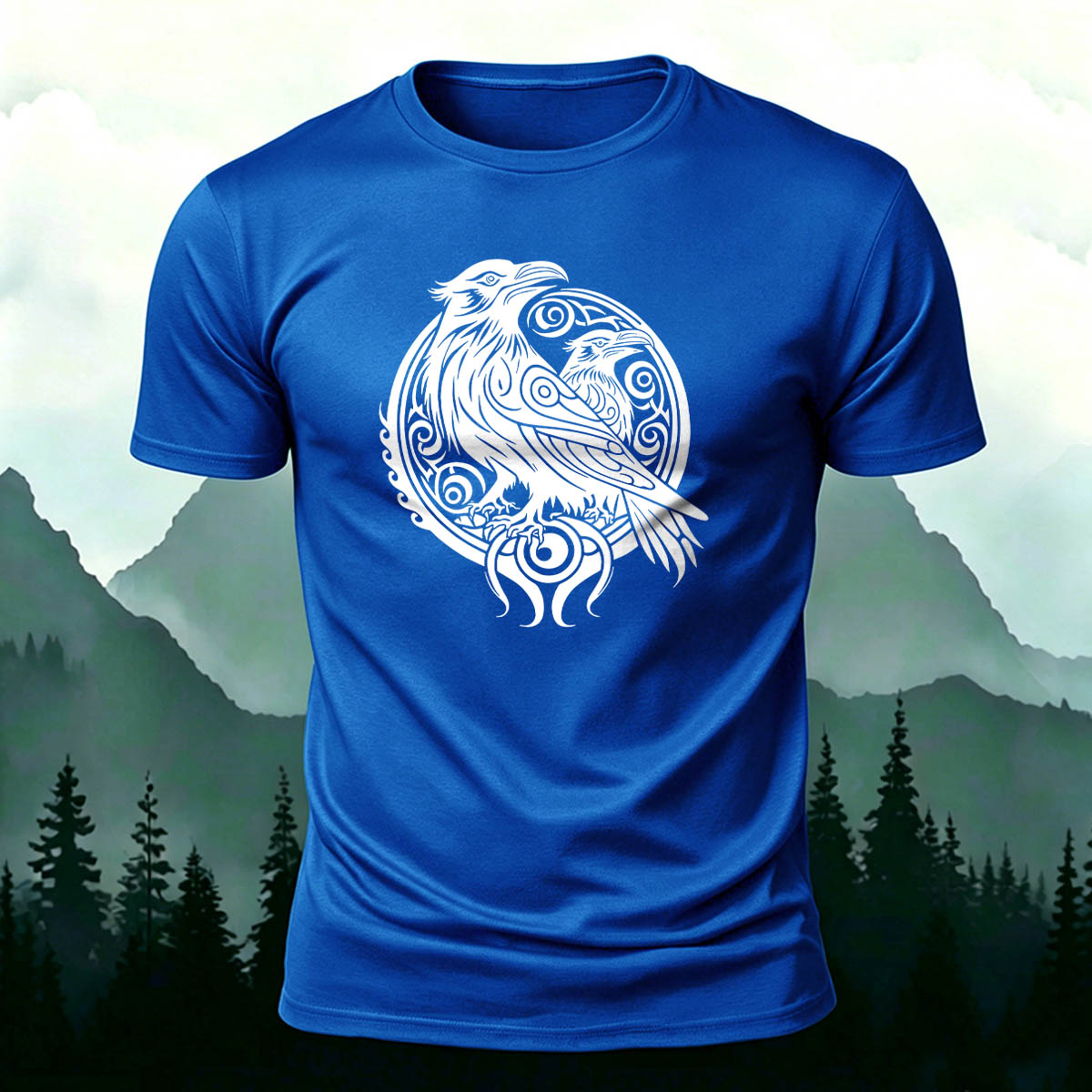 Bird Pattern Casual Natural 100% Cotton T-Shirt