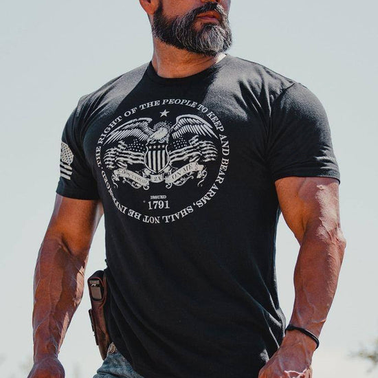 Memorial Print American-Style Casual Cotton T-Shirt 2