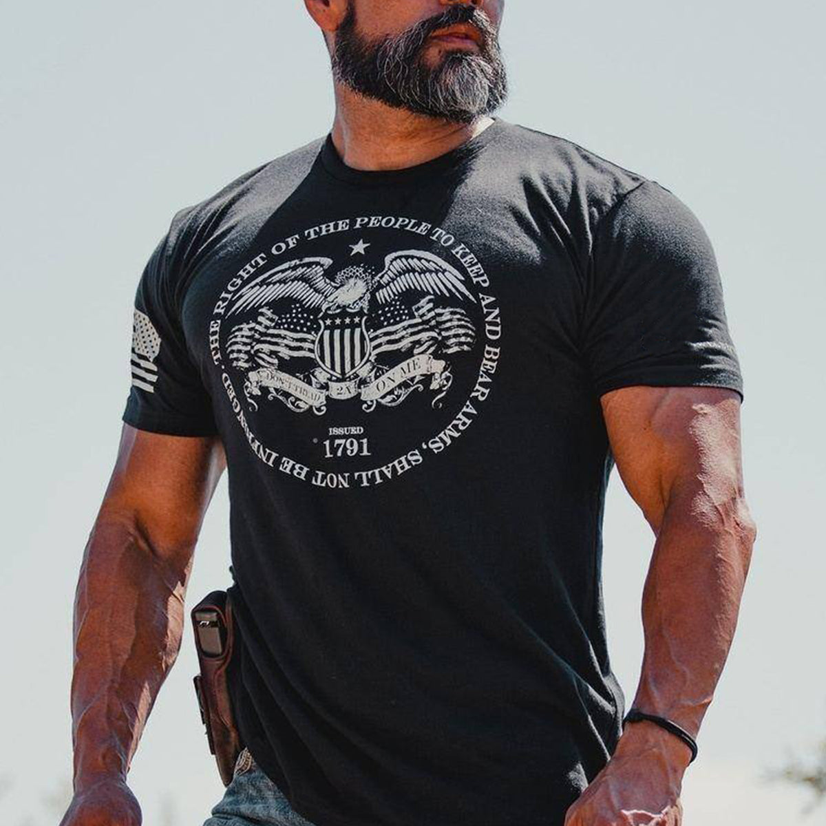 Memorial Print American-Style Casual Cotton T-Shirt 2