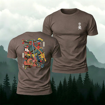 Premium Cotton Retro Ukiyo-e Round-Neck T-Shirt