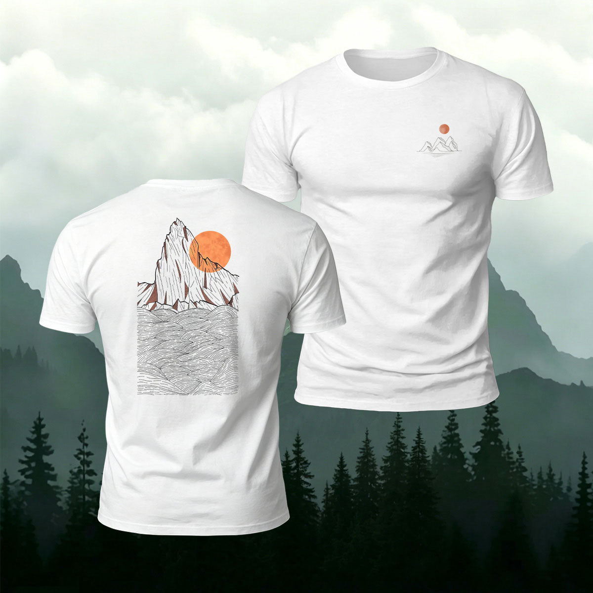 Mountain Sunset Outdoor Casual Breathable T-Shirt