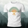 Sunset Scene Print Outdoor Style Casual T-Shirt