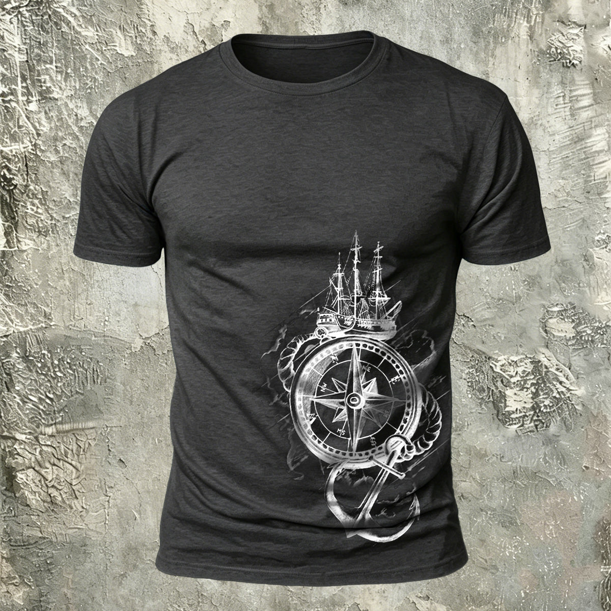 Nautical Graphic Premium Cotton Crew Neck T-Shirt