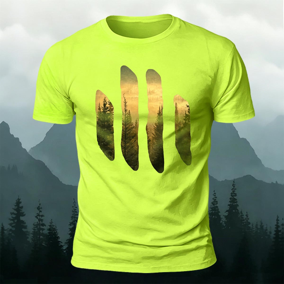 Beautiful Scenery Pattern Retro Casual Cotton T-Shirt