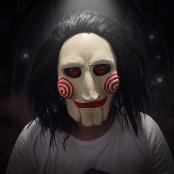 Latex Wigged Saw Horror Mask