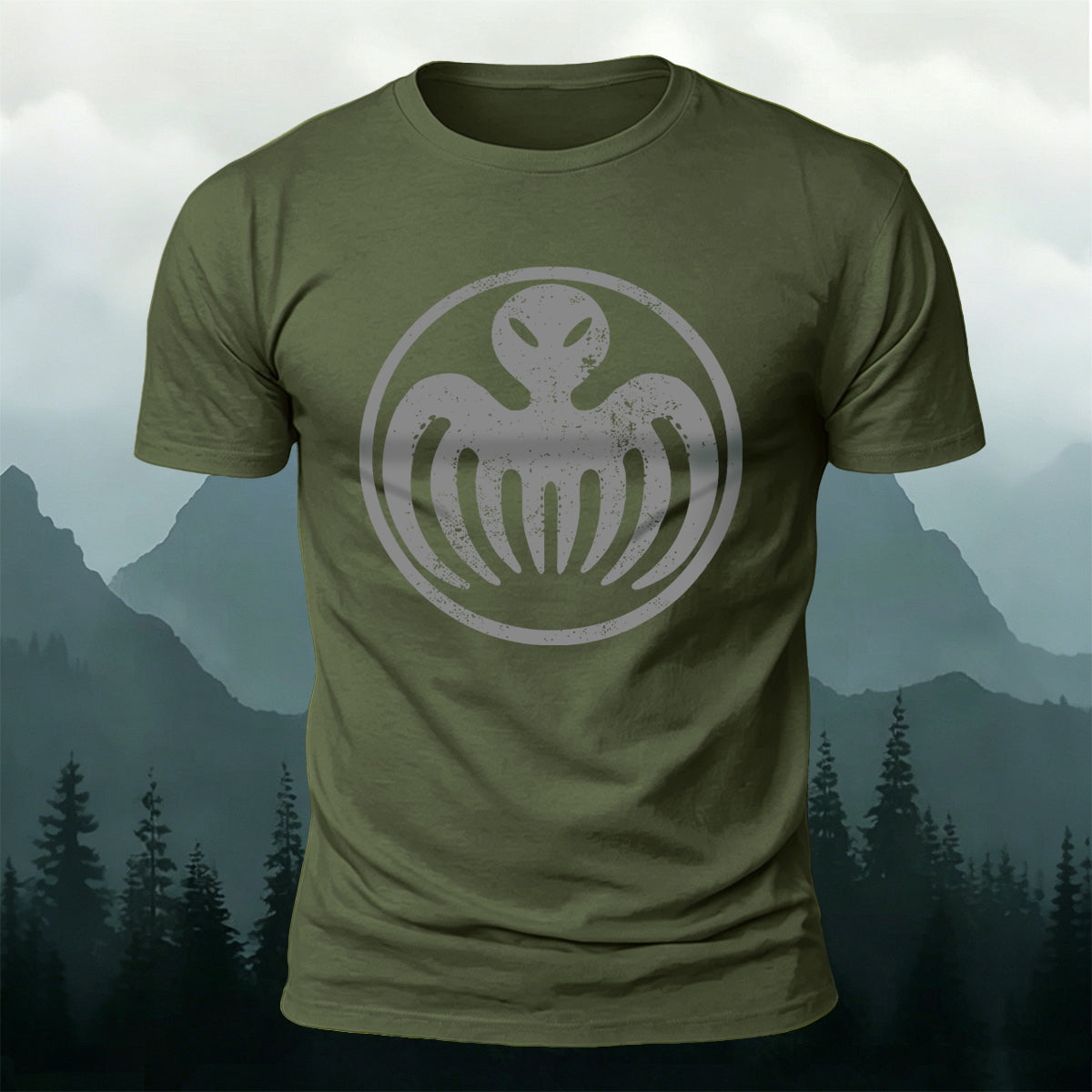 Funny Octopus Totem Print Casual Outdoor Cotton T-Shirt