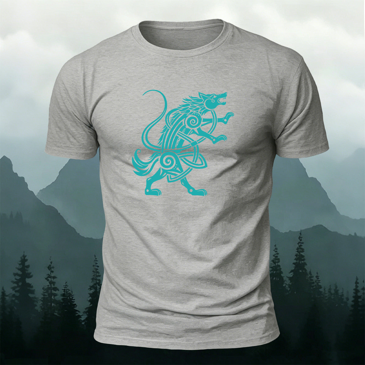 Mythical Wolf Totem Print Cotton Versatile T-Shirt