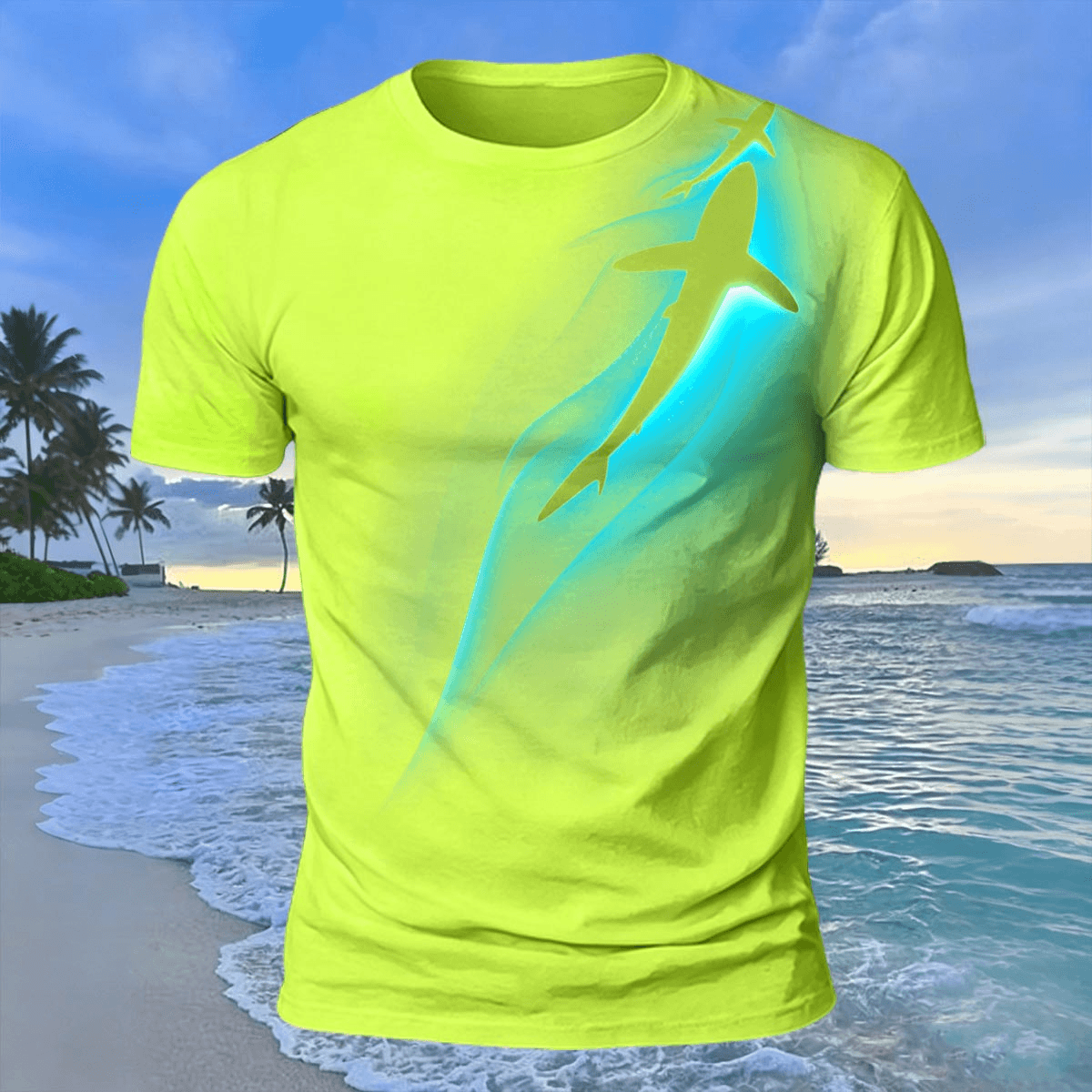 Ocean Spirit Whale Print 100% Cotton Casual T-Shirt