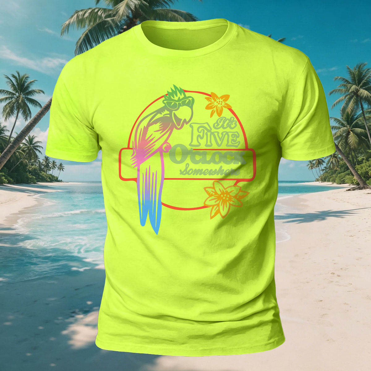 Parrot Fun Pattern Outdoor Casual 100% Cotton Tee NG