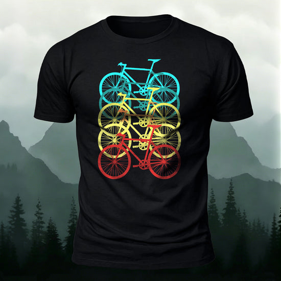 Bicycle Graphic Outdoor Soft Premium Cotton T-Shirt Black
