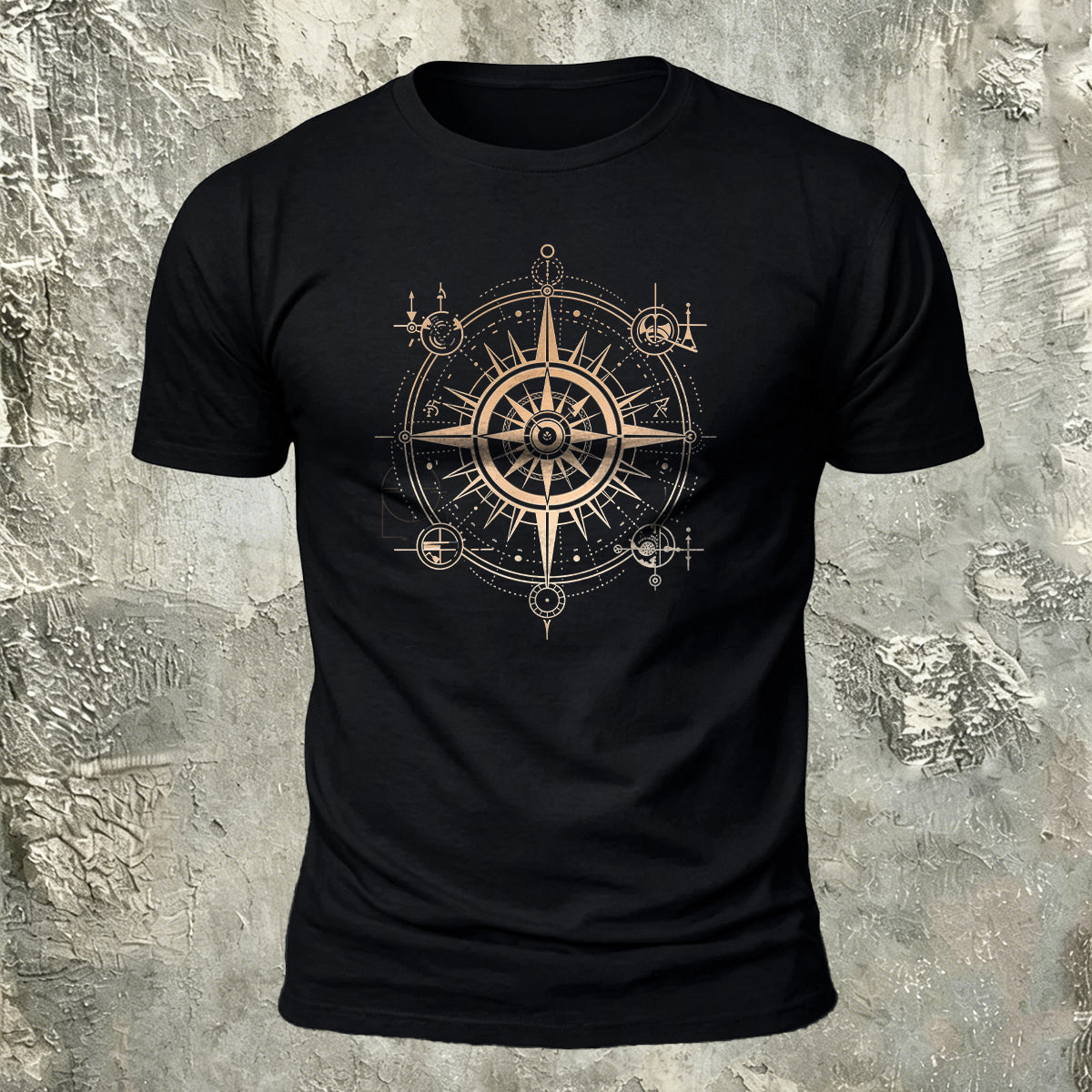 Nautical Compass Pattern Outdoor Premium Cotton T-Shirt