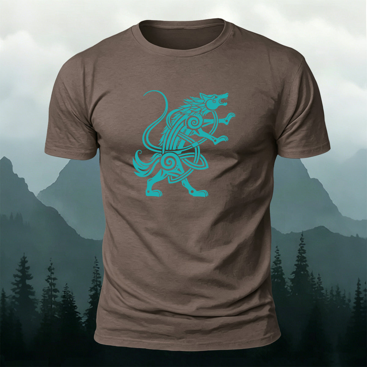 Mythical Wolf Totem Print Cotton Versatile T-Shirt