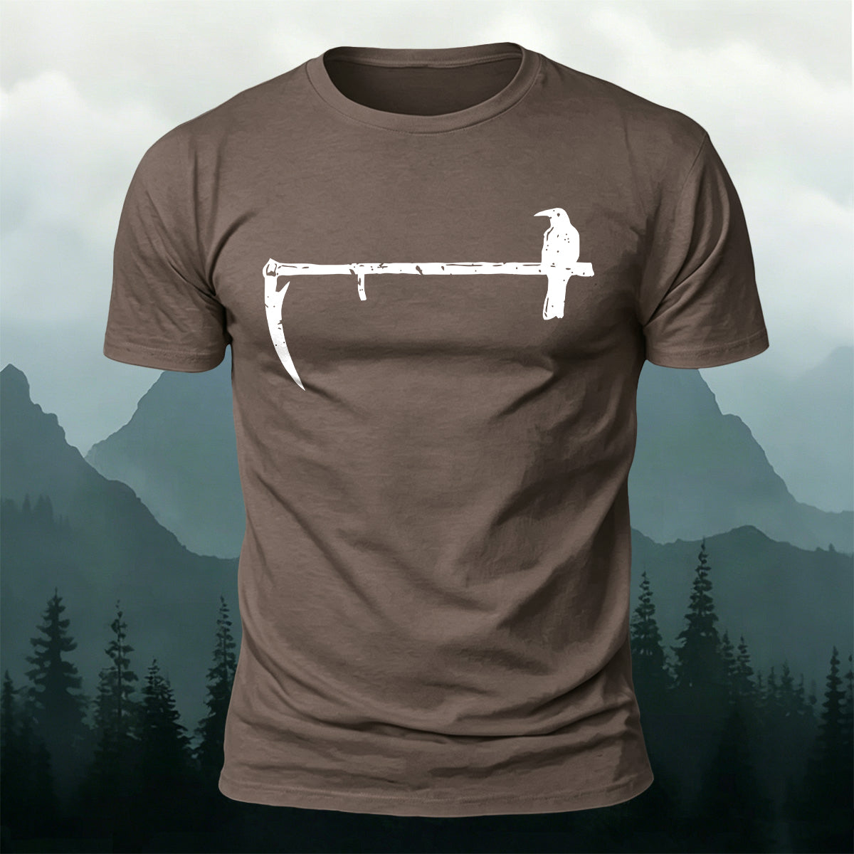 Lonely Bird Standing Scythe Casual Cotton T-Shirt