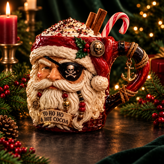 Resin Pirate Santa Christmas Mug