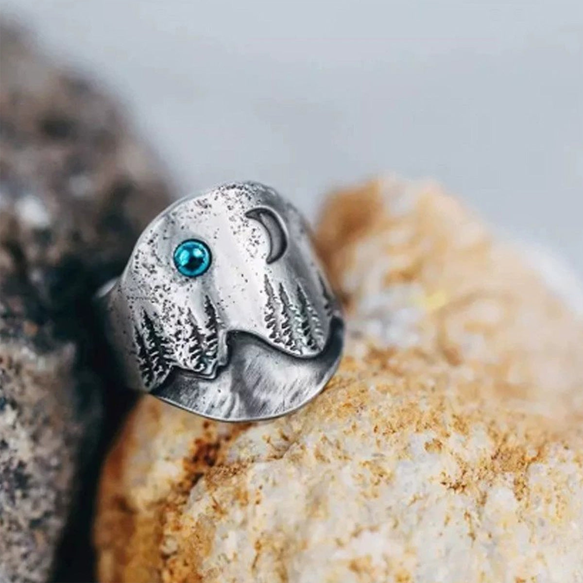 Natural Mountain Moon Trend Design Bohemian Ring