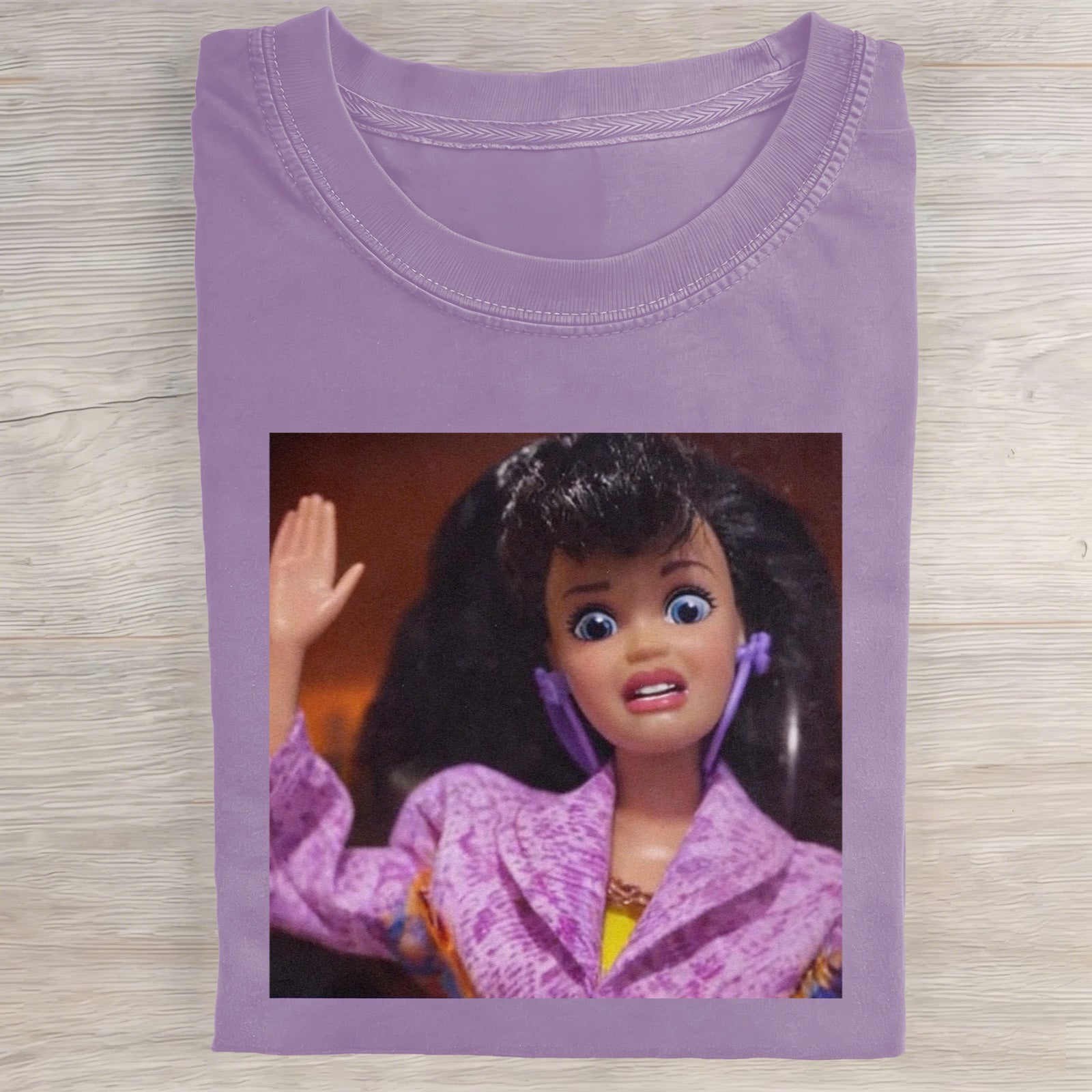 MEME Angry Face Print Washed  Cotton Crew Neck T-Shirt