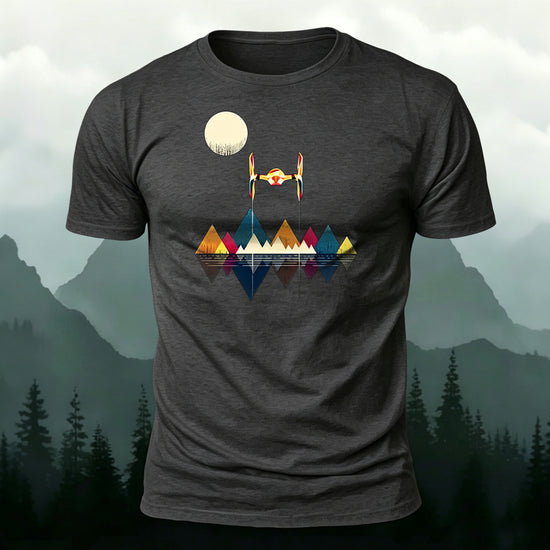 Color Graphic Print Premium Cotton Casual T-Shirt Dark Grey