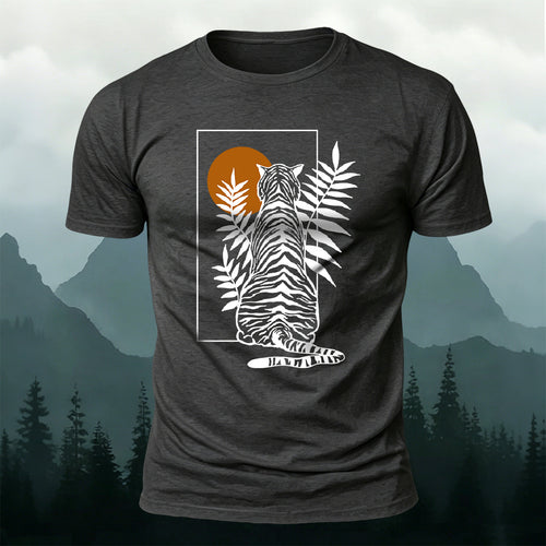 Animal Silhouette Print Casual Skin-Friendly T-Shirt