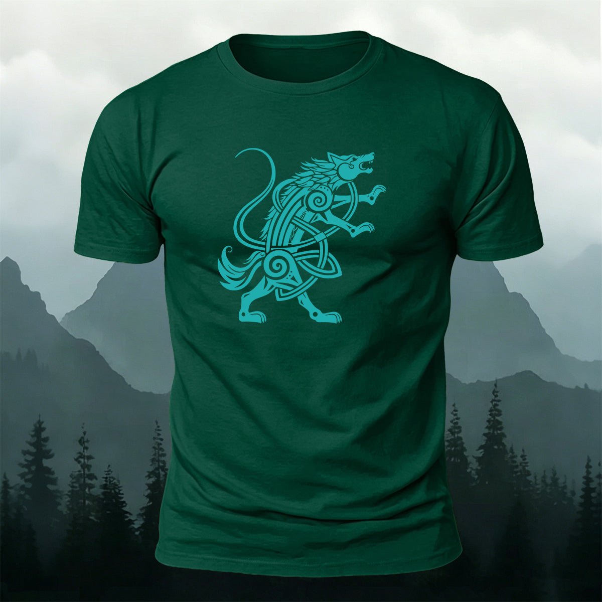 Mythical Wolf Totem Print Cotton Versatile T-Shirt