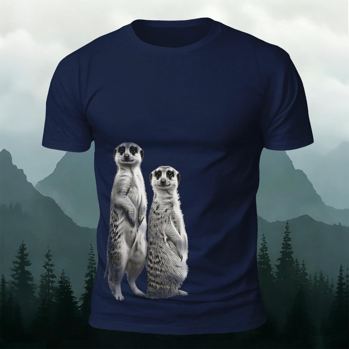 Cute Meerkat Print Cotton Casual T-Shirt