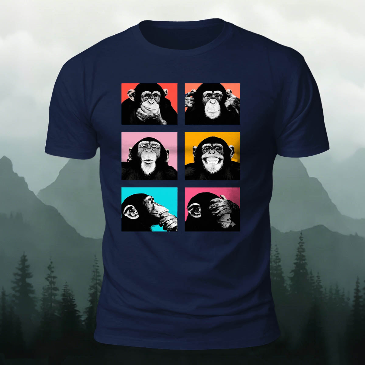 Fun Gorilla Print Casual 100% Cotton T-Shirt