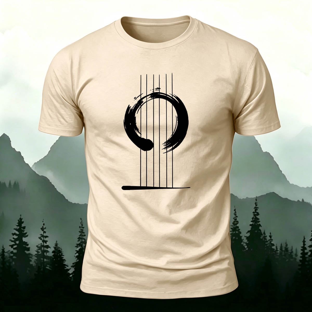 Artistic Line Print 100% Cotton T-Shirt